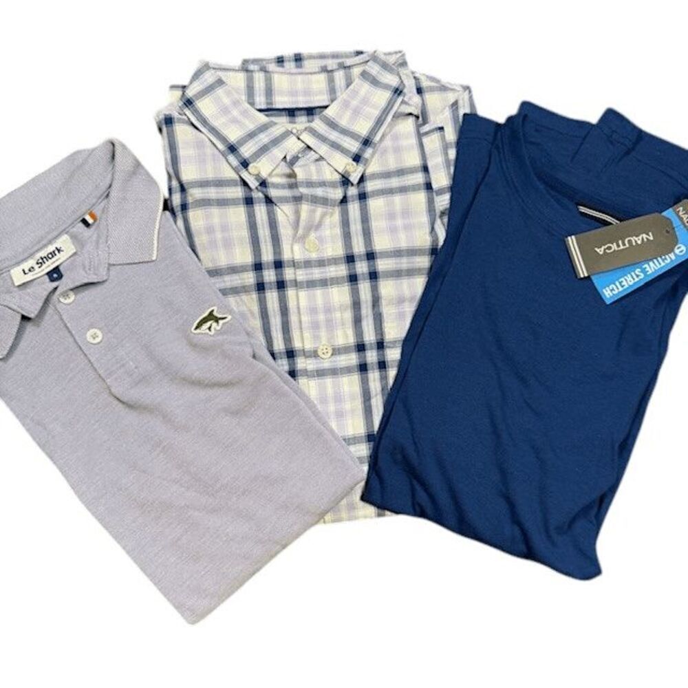 Men's‎ Bundle of 3 Shirts Nautica Croft Le Shark Size Small / Medium